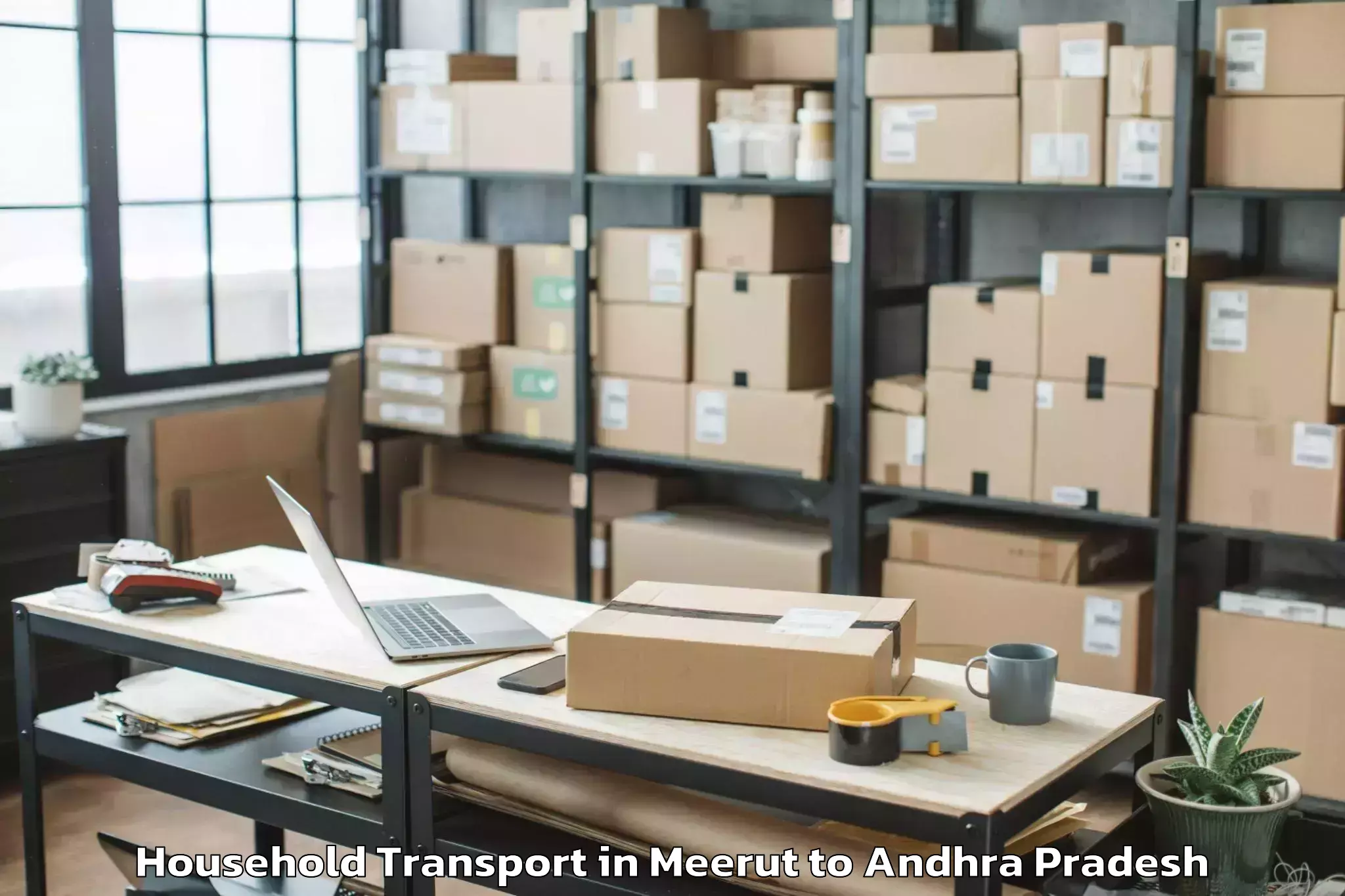 Professional Meerut to Denduluru Household Transport